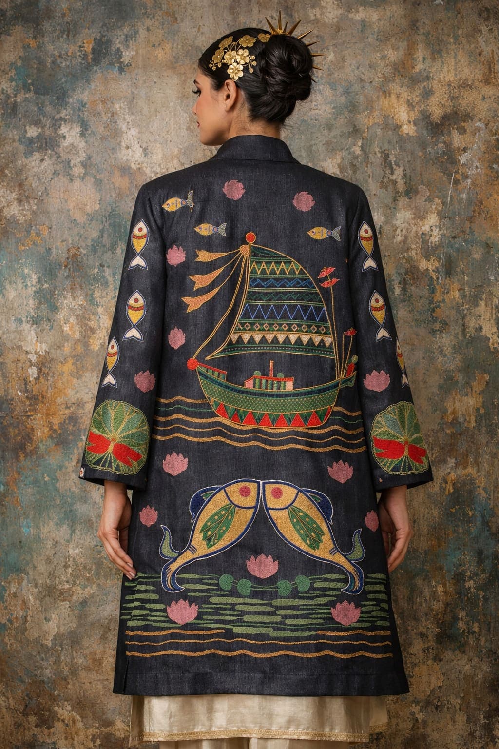 Kantha Embroidered Jacket - Jalchhobi